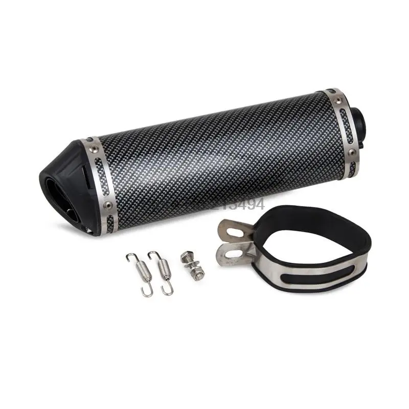 ФОТО Motorcycle Carbon Fiber Color 38mm Exhaust Muffler for Motorcycle Dirt Bike PitBike Scooter