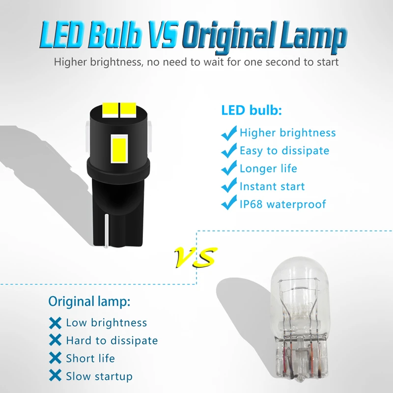 TUINCYN 10x T10 W5W светодиодные лампы 194 168 Авто светодиодные лампы автомобиля внутренний купол лампа для чтения номерного знака светильник просвет 6000K белый 12V
