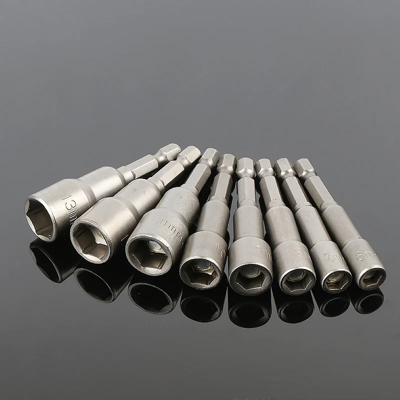 8PCS Professional Magnetic Nut Drive Assembly Metric Socket 1/4 Hexagon Handle Bit 8 ~ 13mm Drill Bit Adapter Hexagon Power Tool 8PCS Professional Magnetic Nut Drive Assembly Metric Socket 1/4 Hexagon Handle Bit 8 ~ 13mm Drill Bit Adapter Hexagon Power Tool