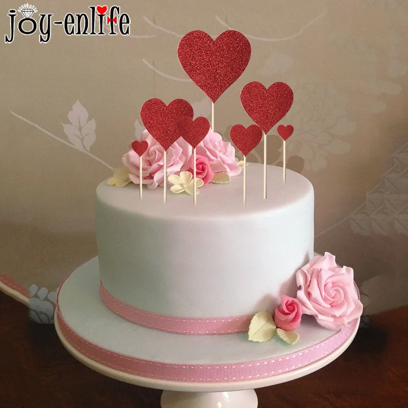 Supplies Wedding Decorartioon Cake Topper Cake Decor Glitter Star Heart Shape