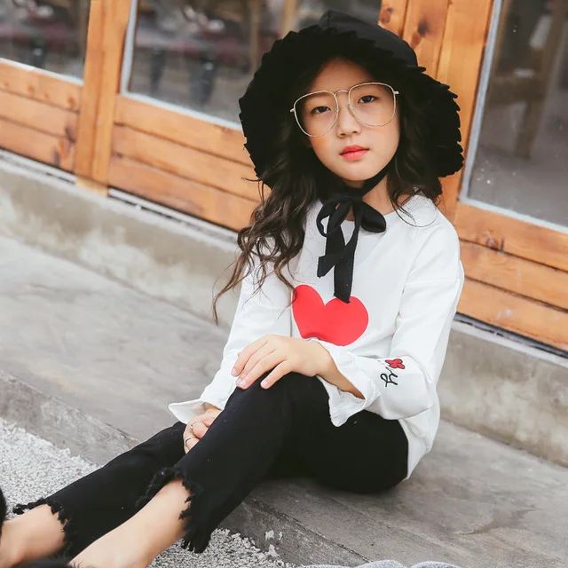 Girls Loose T Shirt 2018 Spring Long Sleeve Print T shirt Baby Girl