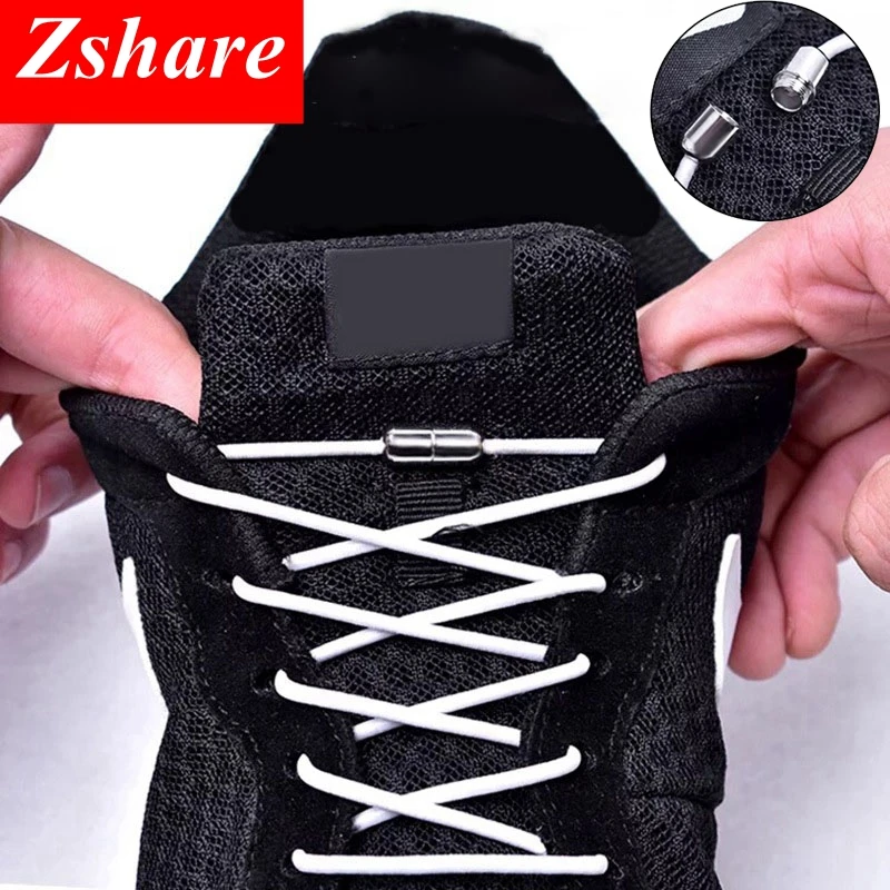1Pair / simplicity elastic shoe laces new fast no tie shoelaces metal