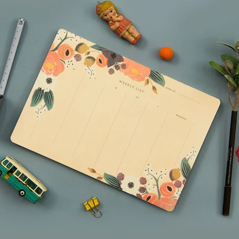 

1Pcs Beautiful Floral Colourful Life Weekly Plan Schedule Notebook Creative Hardcover Planner Diary Book Students Gift 057