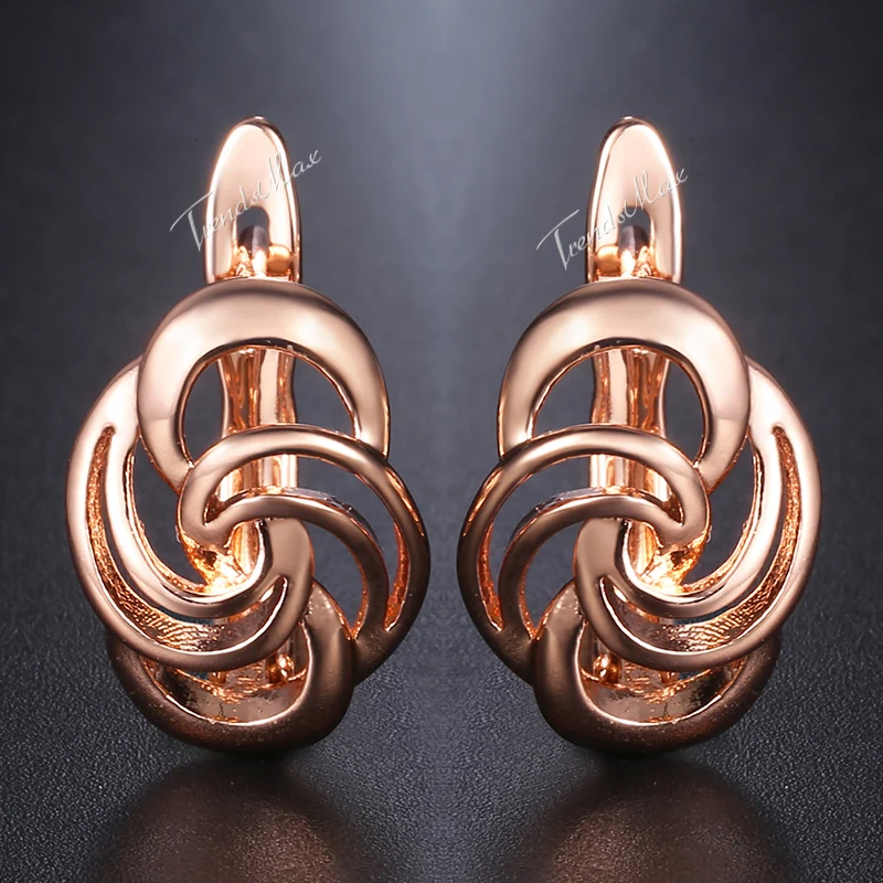 

Cut Out Flower Knot Stud Earrings For Women Girl 585 Rose Gold Woman Earrings 2018 Fashion Jewelry Gifts For Women Ladies GE185