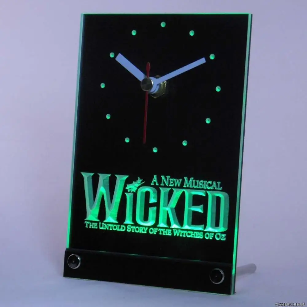 tnc0159 Wicked The Musical Bar Beer Table Desk 3D LED Clock tnc0159 Wicked The Musical Bar Beer Table Desk 3D LED Clock