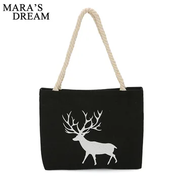 

Mara's Dream 2020 Fashion Woman Shopping Bag Female Big Capacity Handbag Canvas One Shoulder Crossbody Tote Printed Casual Bag