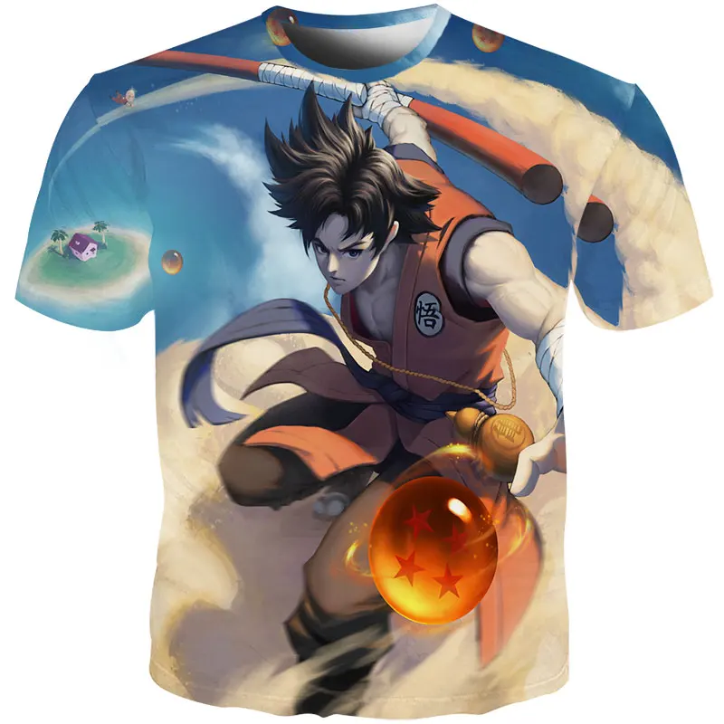 YOUTHUP Летние футболки мужские с принтом аниме Dragon Ball 3D футболка Oogway Tees Master Roshi Мужская футболка уличная одежда размера плюс