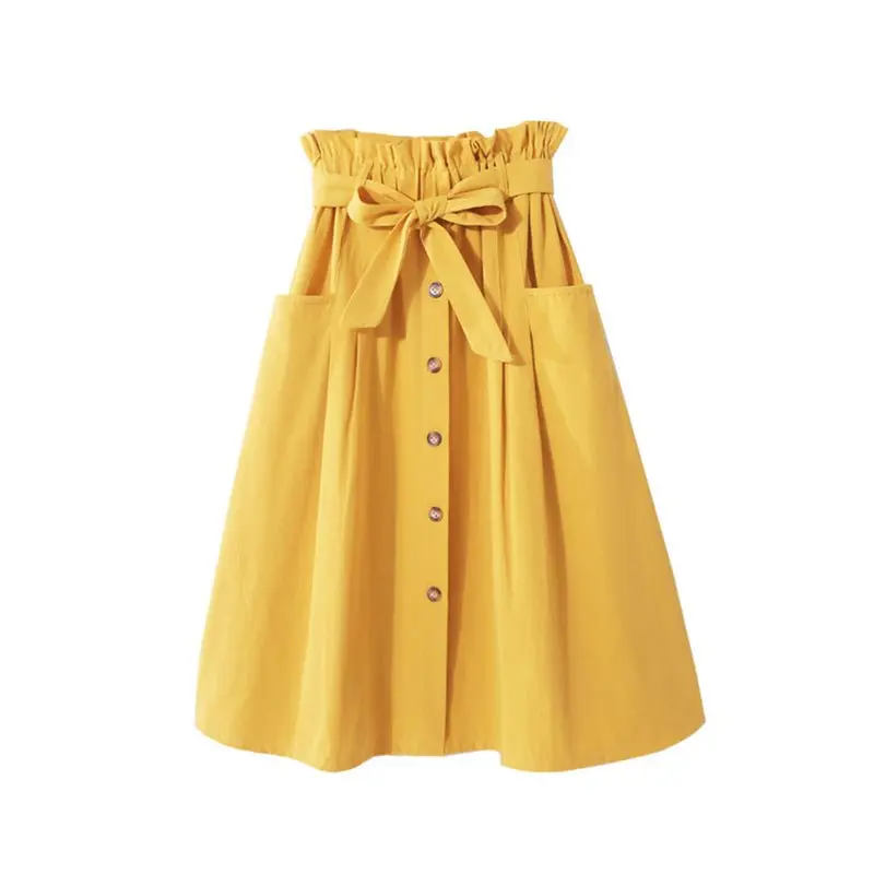 Retro Skirts Casual Elegant Party Simple OL Ladies Preppy Korean Style Aline Button Green Female Fashion Summer Vintage Skirt Retro Skirts Casual Elegant Party Simple OL Ladies Preppy Korean Style Aline Button Green Female Fashion Summer Vintage Skirt