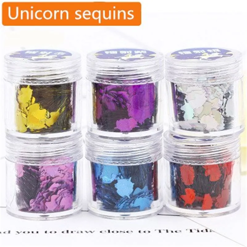 

4g/PC Unicorn sequins Filler Fluffy Polymer Slime Box Toys For Children Charms Lizun Modeling Clay DIY Kit Accessories Kid Gift