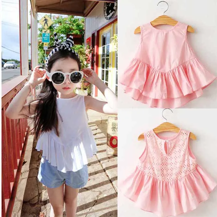 Buy 2016 summer girl shirt casual back lace hollow out shirt dress toddler girl