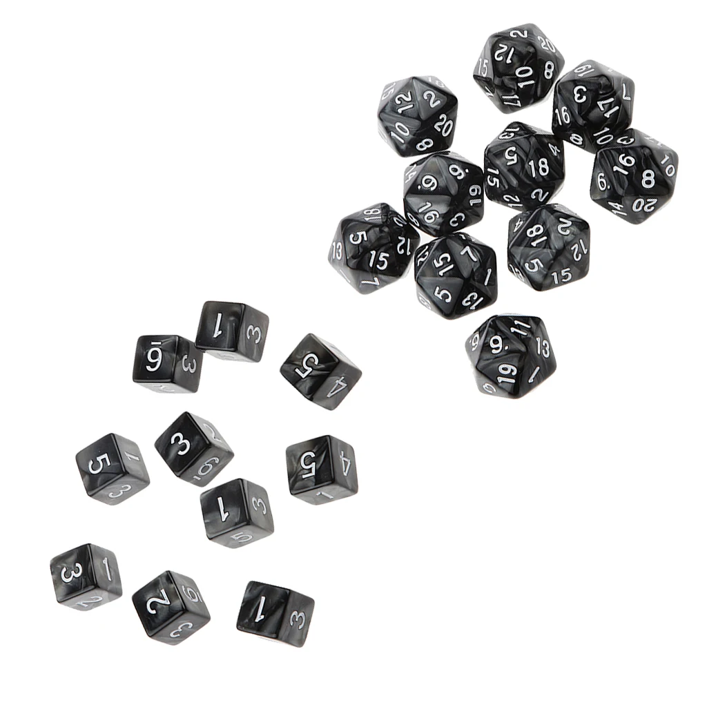 20 штук упак. многогранные D20 D6 кубики для подземелий и драконов TRPG DND MTG вечерние