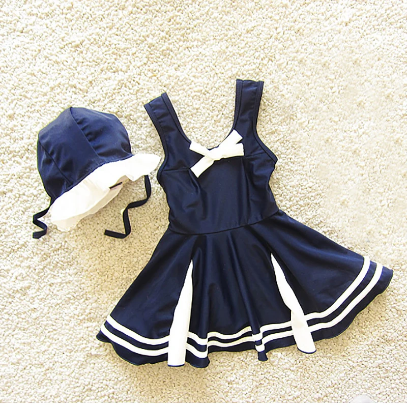 Sunny eva/детский купальный костюм для девочек, купальная одежда, Пляжное Платье для девочек, однотонный купальник с шортами