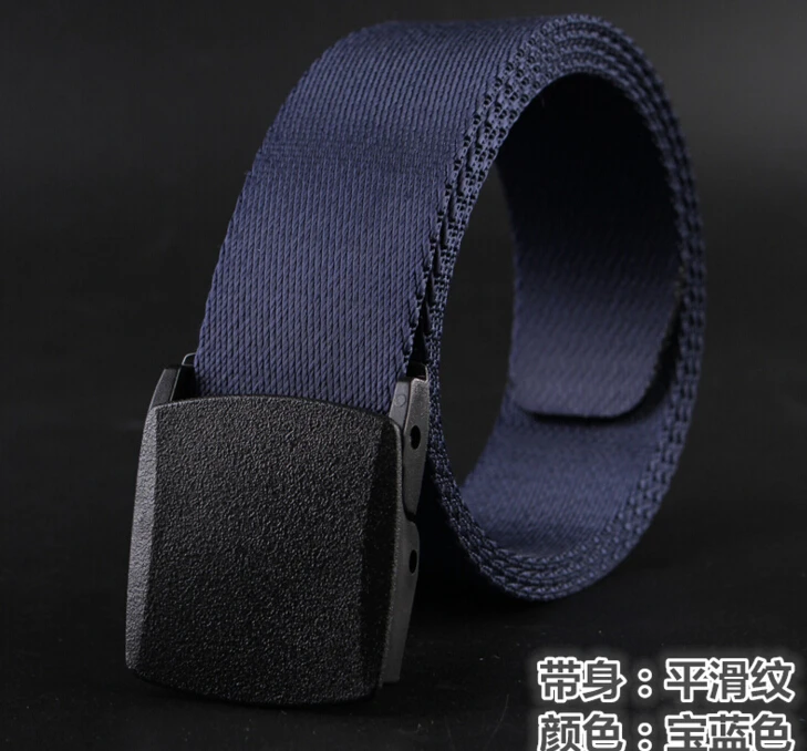 

Canvas belt men outdoor leisure quick-drying nylon belt imitation of anti-allergic metal-free plastic buckle belt military belt