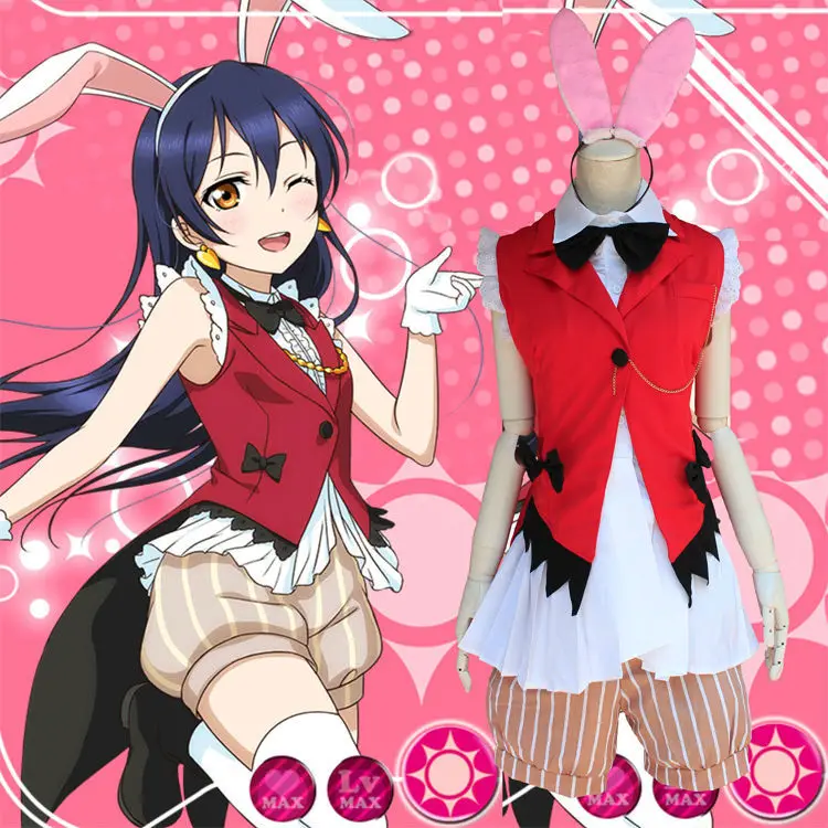 Милые аниме Love Live Sonoda Umi Bunny костюмы для косплея бесплатная доставка|cosplay costume|anime