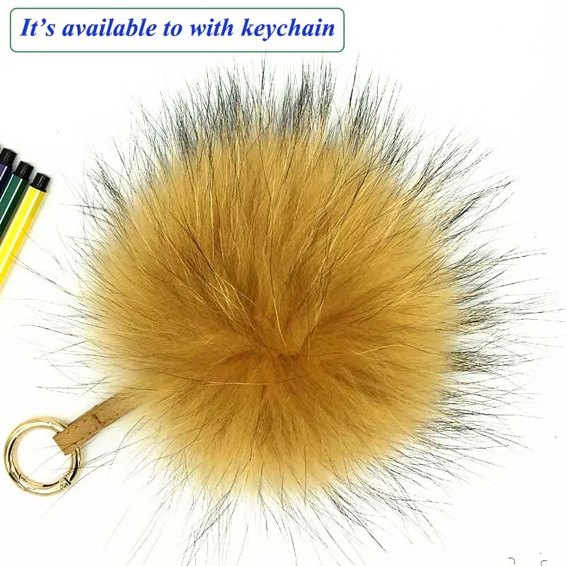  raccoon fur pompom gold 2