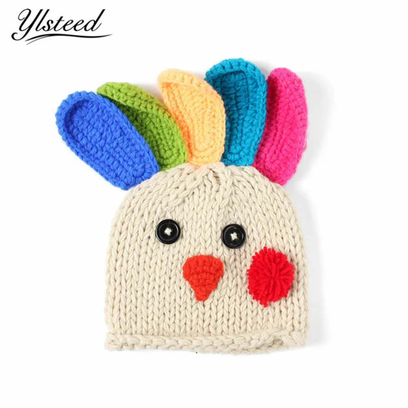 Крючком Детская шапка подарок на Хэллоуин Кепки Kawaii Турции курица шляпа новорожденных Подставки для фотографий для фото Стрельба Интимные