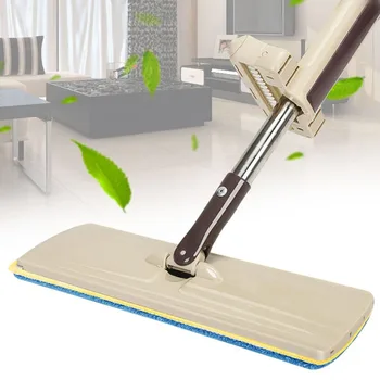 

Hot Sale Lazy Hand wash-Free Flat Mop Wood Floor Household Supplies Hands-Free Telescopic Washable Mop Washing Floor Double-Side