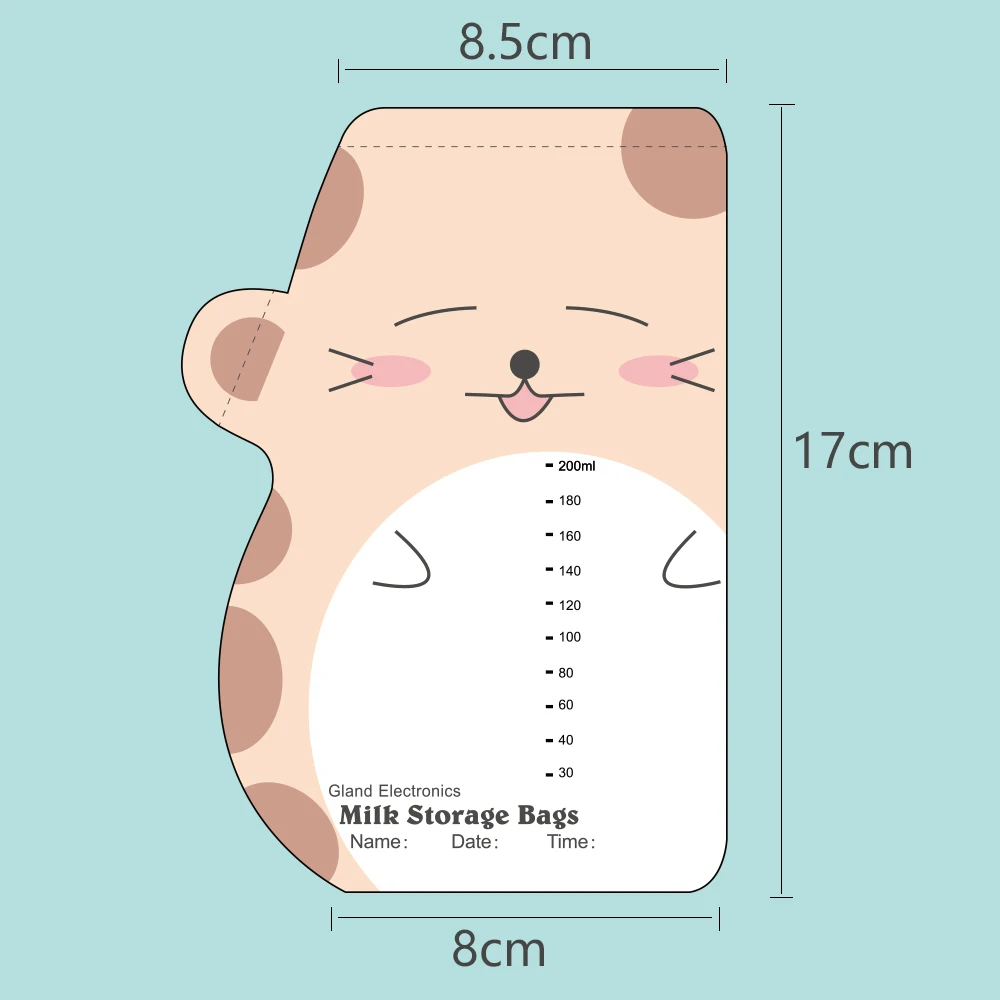 GL 90pcs 200ML Milk Freezer Bags Breast Milk Storage Bags Baby Food Storage Breastmilk Feeding Milk Bags Cute Travel Practical (2)