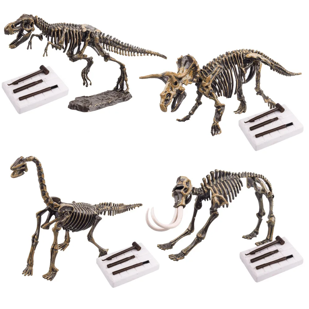 3D Динозавр Fossil Bones Science Kit выкопать динозавра и собрать Т-Рекс 3D Скелет древних животных модель раскопок