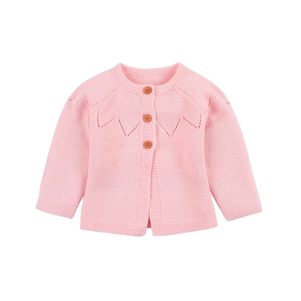 Модный весенний свитер для маленьких девочек; кардиганы; осенние вязаные куртки с длинными рукавами для новорожденных; вязаные пальто для малышей; детская одежда