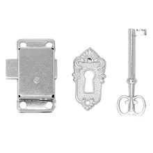 Cerradura de hierro de puerta de armario empotrado clásico antiguo Vintage + llave de aleación de Zinc