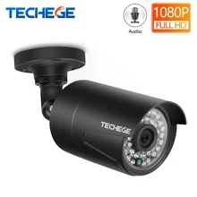 Techege 2MP 48V POE ip камера Аудио запись ночного видения Водонепроницаемый IP66 Открытый P2P ONVIF Обнаружение движения IP Cam для видеонаблюдения NVR