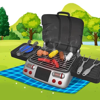 

Gift Kids Early Education Funny BBQ For Children Pretend Play Simulation Toy Set Food Mini Kitchen Grill Serve Miniature Cooking