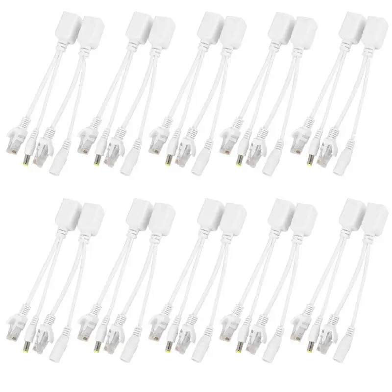 10 Pair IP Camera POE RJ45 Cable Power Over Ethernet Adapter Injector