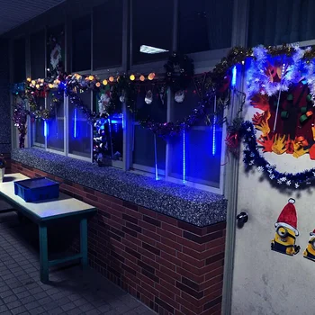 

Outdoor Meteor Shower Rain LED Tubes String Lights Falling Snow Christmas Tree Lamp Wedding Garden Landscape Holiday Lighting