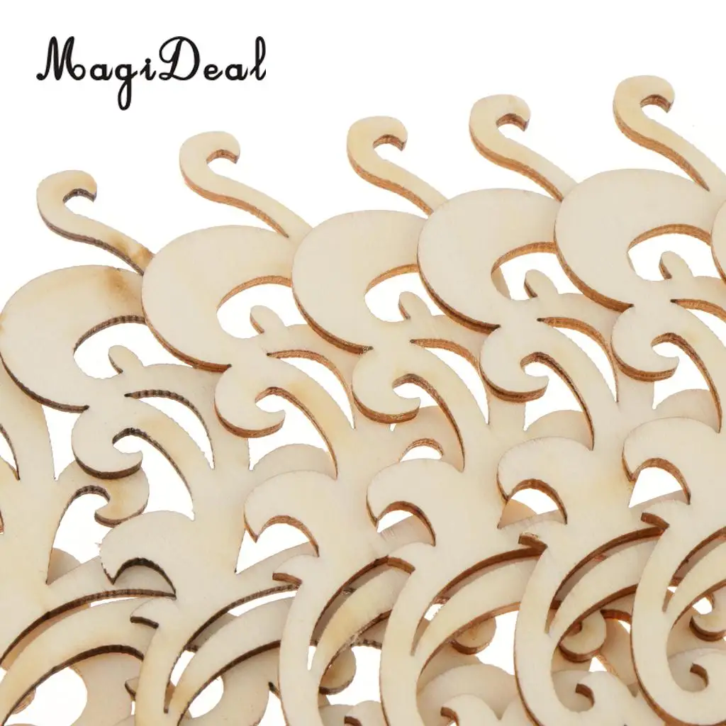 MagiDeal 12pcs Rustic Blank Flower Cutout Wooden Craft Hanging Gift Tags Labels Scrapbooking Embellishments DIY Craft