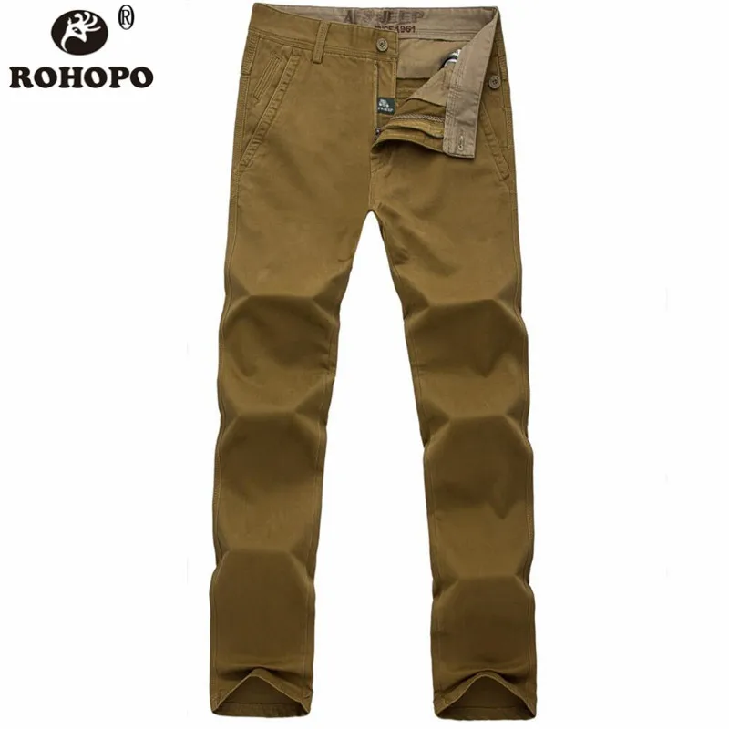 

Khaki Military Men Full Length Overall 100% Thick Cotton Autumn Militar Male Cargo Pockets Pant Man Straight Tooling Trousers 31