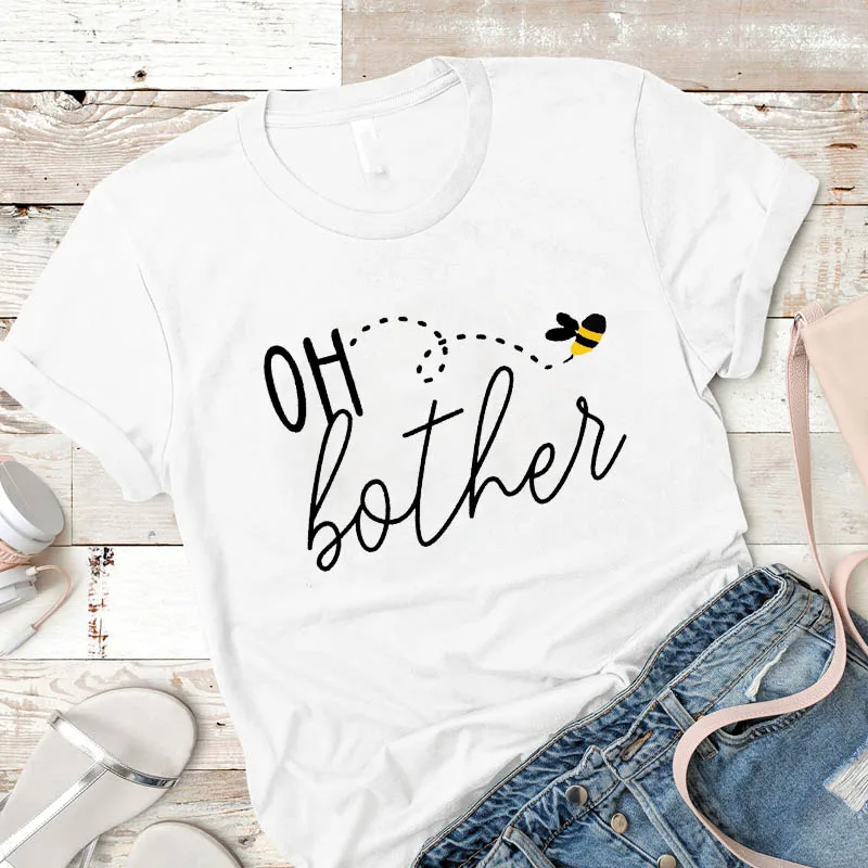 Милая модная женская летняя футболка с принтом пчелы Camisa Mujer Женская графическая