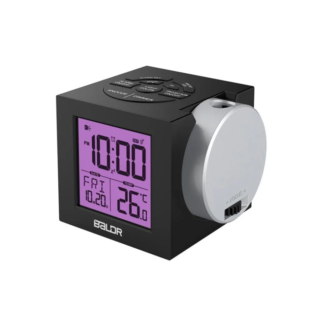  Portable Size LCD Projection Alarm Clock With Backlight Home Office Electronic Digital Projector Ti