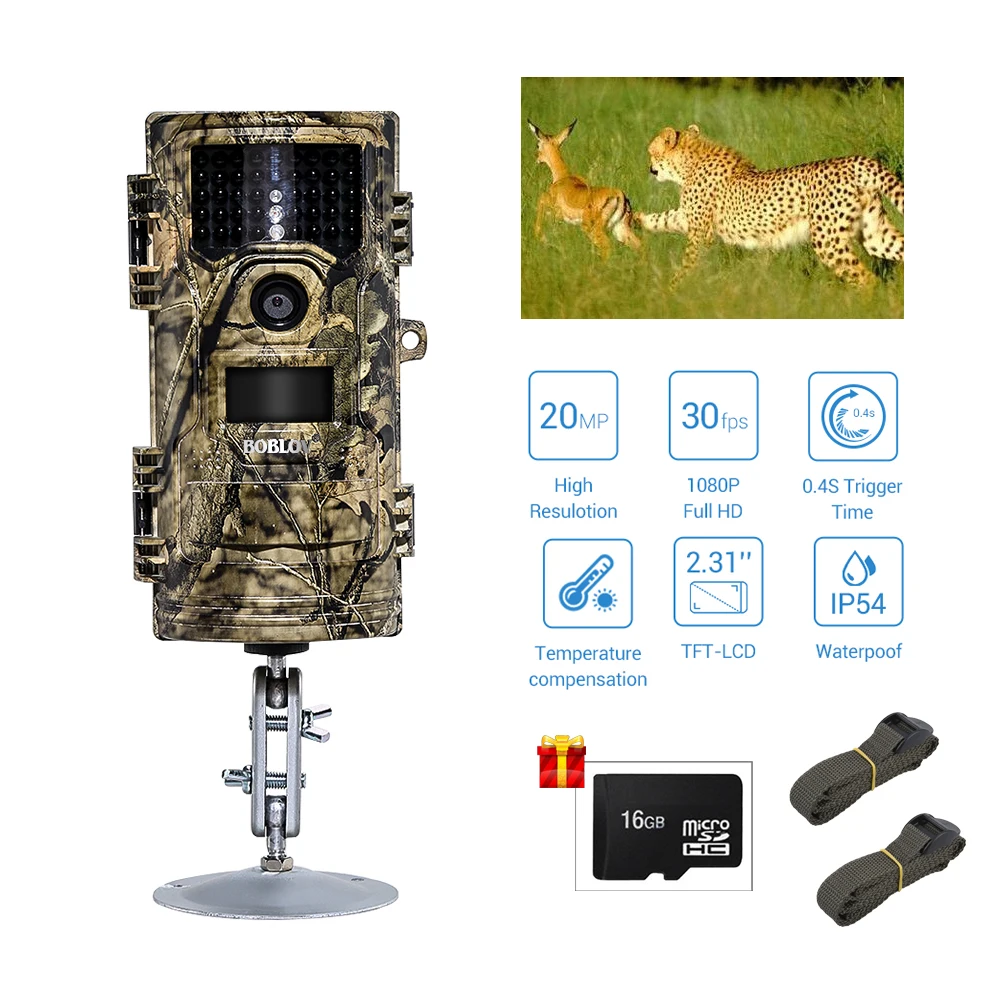 CT006 20MP Digital Animal Hunting Camera 940nm Night Vision Security 16GB+Belts 