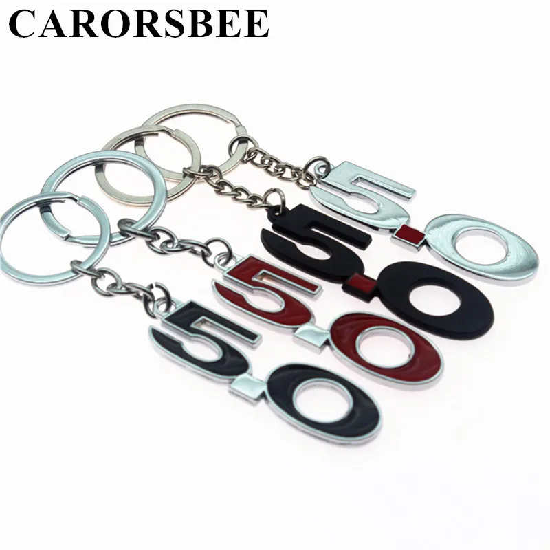 

Car Keyring 5.0 Badge Keychain Key Chain Auto Key Ring Holder Metal Emblem Keyfob For Ford Mustang GT 500 ST Cobra Land Rover
