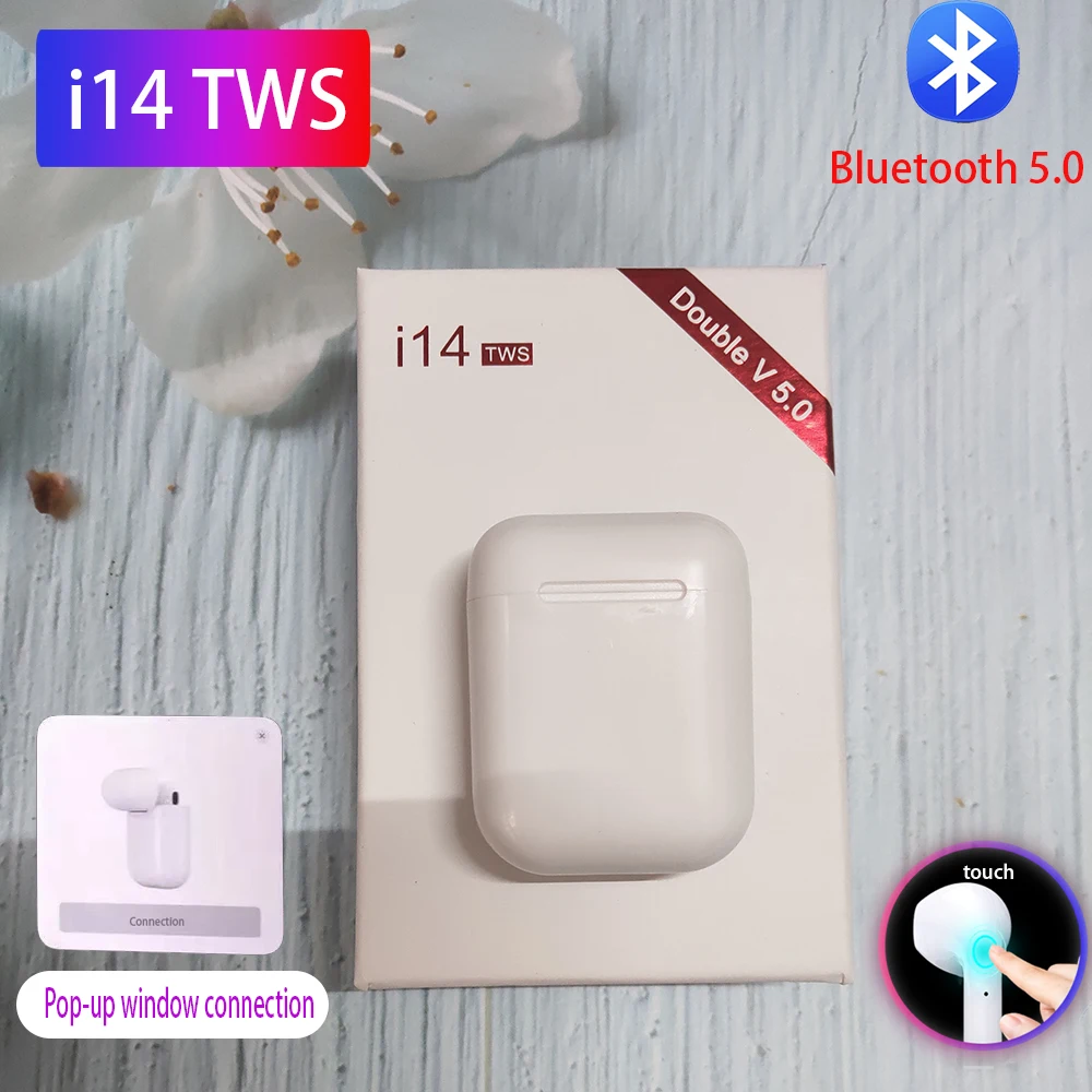 

i14 TWS i12 Bluetooth Headphone Wireless earphones Touch control Headset 3D Stereo Earbuds Auto Pairing With Pop-up