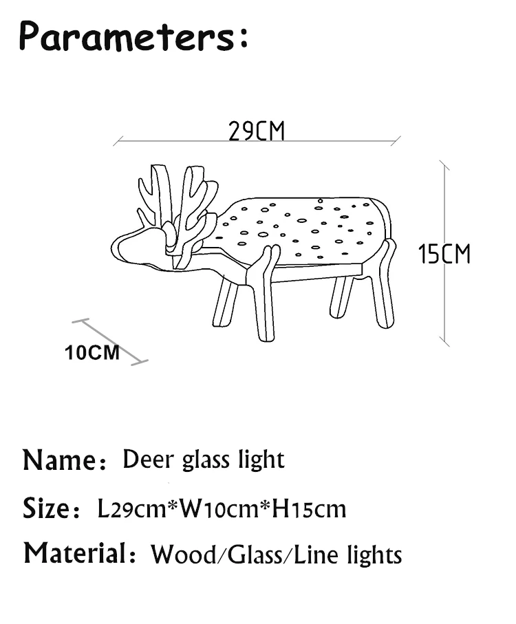 Мультфильм олень светодиодный USB Ночник детский стол гирлянда из лампочек творческий Nordic стилей дерева ручной работы Стекло bottl