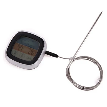

Digital Meat Kitchen Thermometer Touch Screen Stainless Waterproof Probes Oven Cooking BBQ Temperature Meter Alarm Indicator new