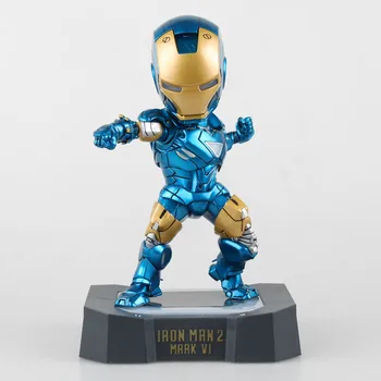 

Movie Figure 18 CM Egg Attack Iron Man Mark VI Blue Iron Man with LED Light PVC Action Figure Collectible Toy Model
