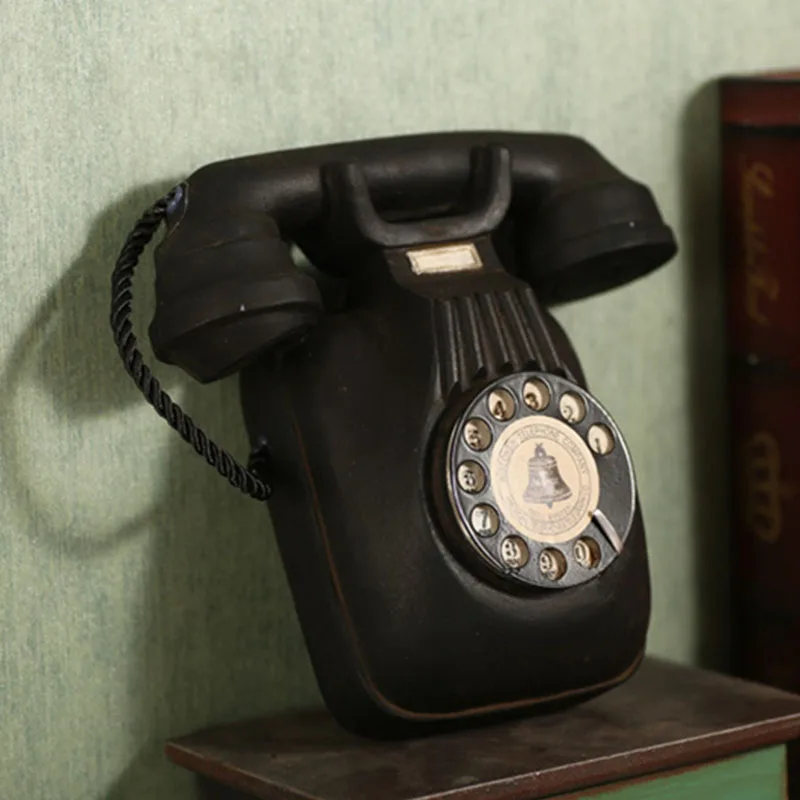Retro Wall Hanging Up Black Telephone Home Decoration Creative Gift