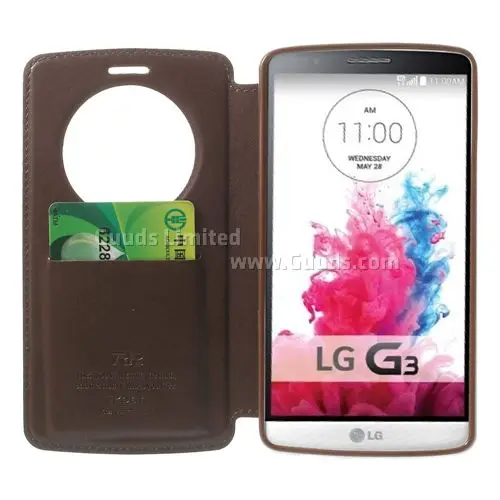 Roar Korea Noble Quick Circle Leather Flip Cover for LG G3 D850 D855 LS990 - Brown