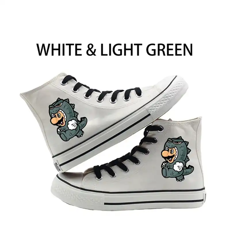 Mario Cosplay Dragon Ball Printing Cartoon High Heel Canvas Uppers Sneakers College Customized Fashion Trainers Sneakers Aliexpress