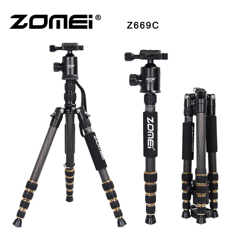 ZOMEI Z669C Профессиональный штатив из углеродного волокна легкий дорожный монопод с