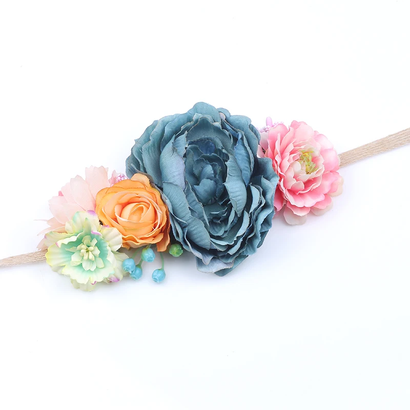 Пеньковая веревка повязка на голову с цветами ремень Для женщин цветы для невесты лентой богемный стиль, Цветочный Корона дамы эластичный аксессуары для волос