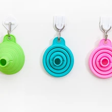 100 шт./партия, быстрая, круглые Кухонные гаджеты, аксессуары для инструментов, Силиконовый складной стиль, воронка, мини, складной, портативный