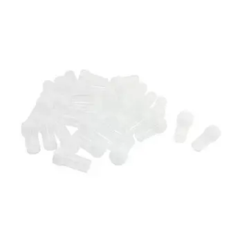 

30Pcs White Cover Clear Plastic Round Shape Urine Test Cups Holder 10mL