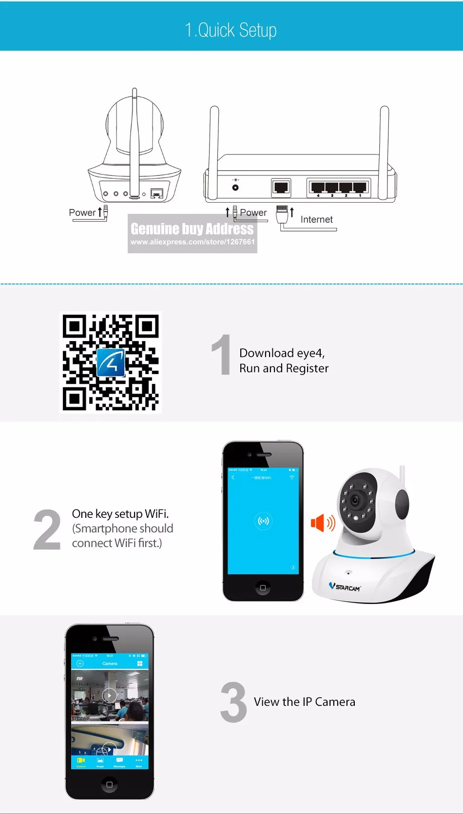 VStarcam C25 сразу фабрика 720 P HD WI-FI Беспроводной IP Камера двухстороннее аудио 360 градусов угол обзора тройной поток безопасности Камера