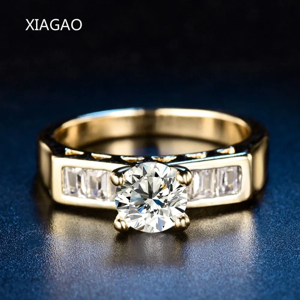 

XIAGAO Noble Luxury Wedding Engagement Jewelry for Women Finger Rings Female with Stone Rhinestone Gold Color Ring Anel ZR586