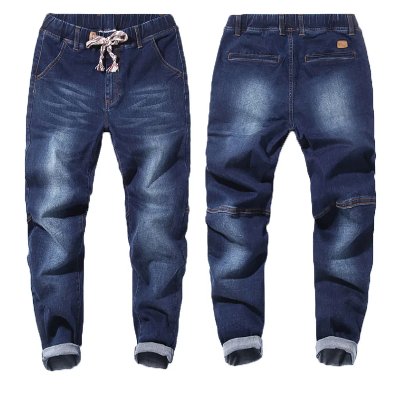 HMILY 6XL 7XL повседневные мужские Классические хлопковые джинсы для мужчин