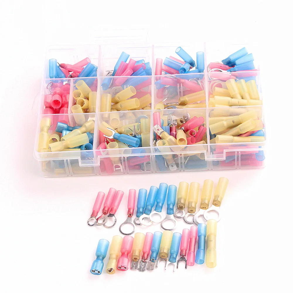 240PCS Insulated Spade Heat Shrink Electrical Connectors Waterproof